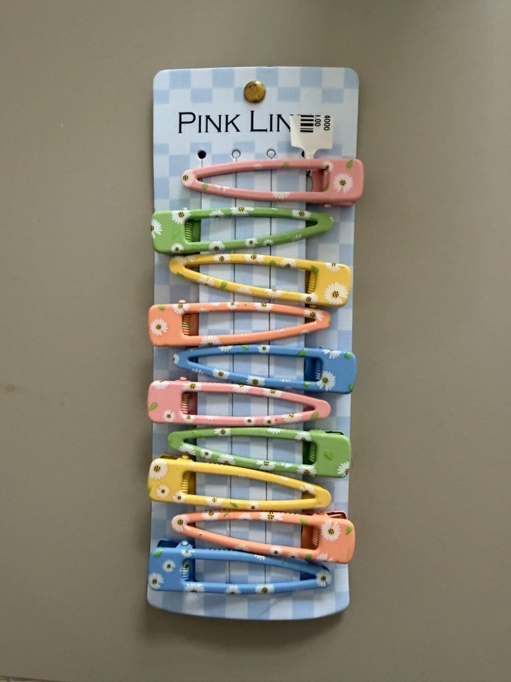 Pink Linen Flower Barrettes Hair Clips 10 Pack